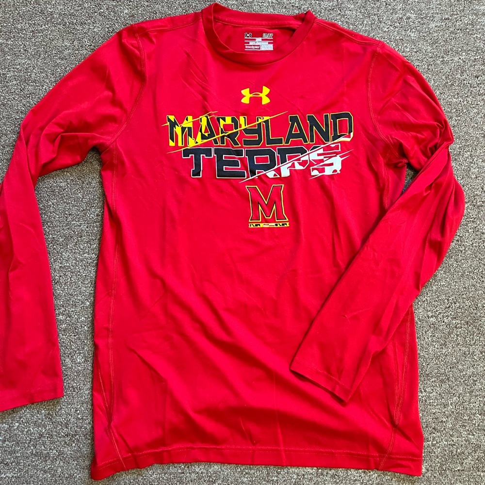 Under Armour Red Maryland Terrapins Long Sleeve Tee